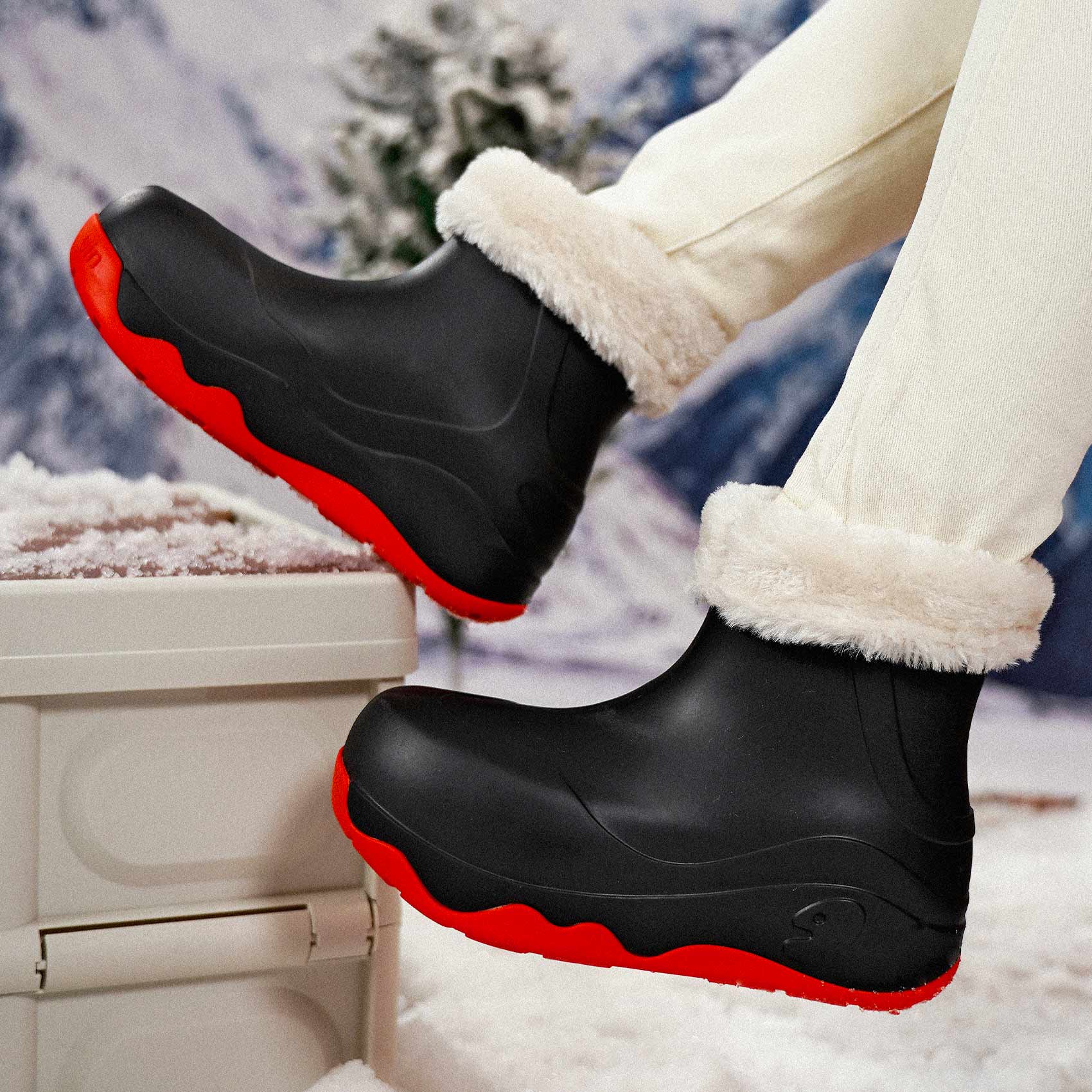 Black Navarra Boots with Napped Linings Women